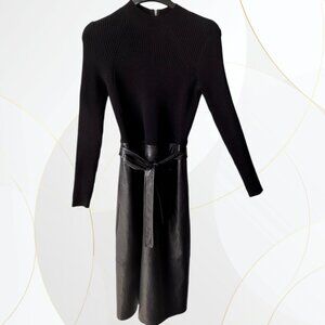 Ted Baker Alltaa Mixed Media Knitted Bodice Dress